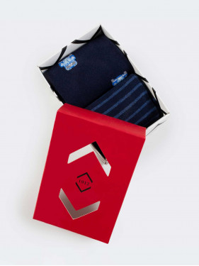 Geschenkpackung mit 2 Paar Socken mit Stadtmuster für Männer - Made in Italy