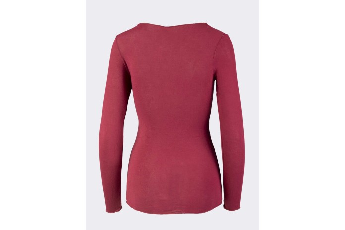 Maglia Intima Donna Manica Lunga in Cashmere & Modal Collo Barchetta - Elegante e Calda