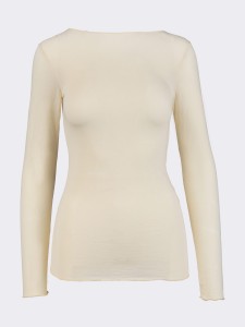 Women's Long-Sleeved Cashmere & Modal Boat Neck Knitwear - Elegant and Warm