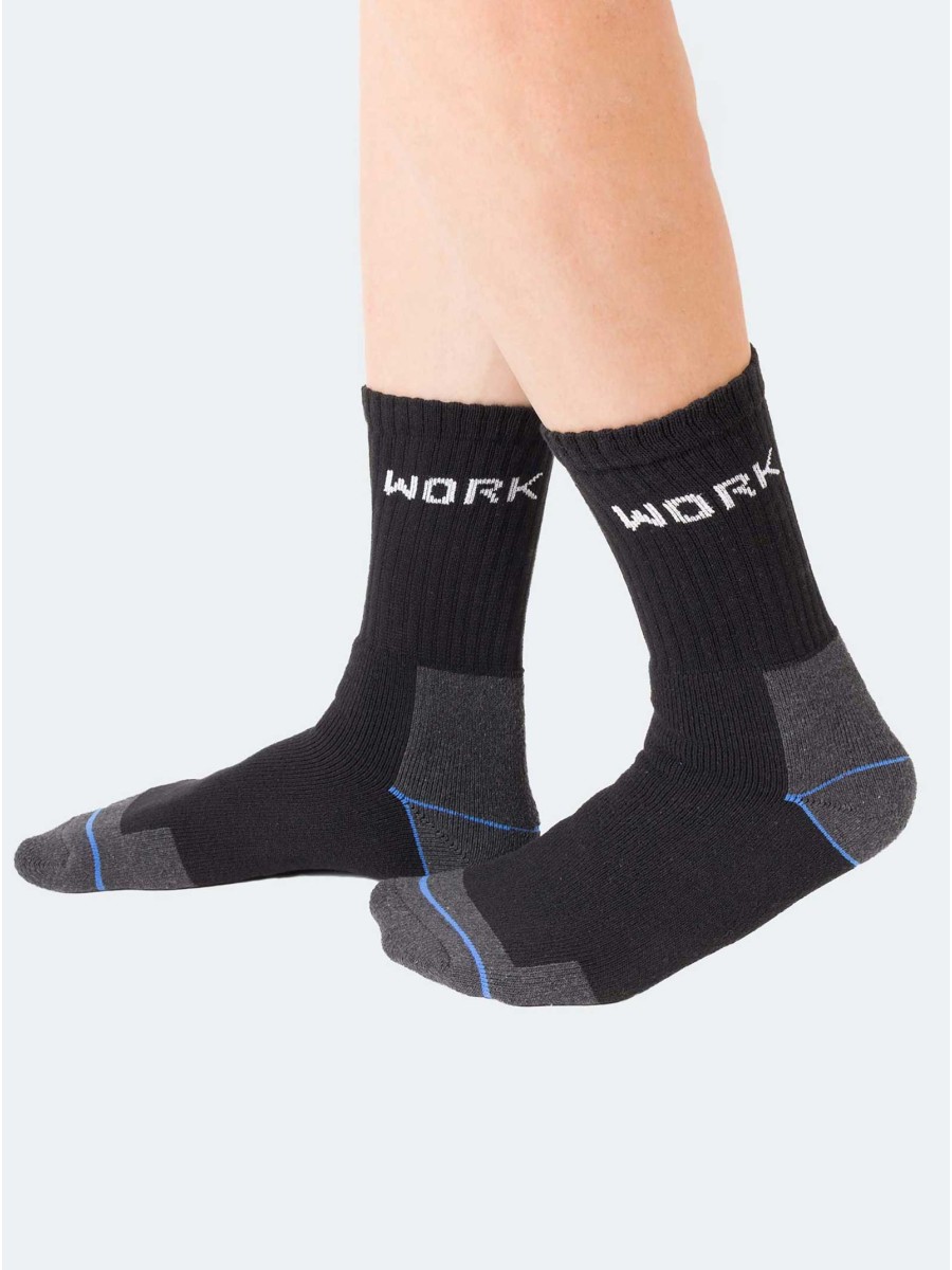 Three Men's Short Calf Socks, Cotton and terry - reinforced