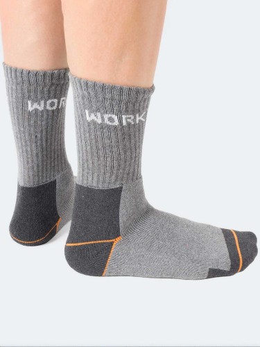 Three Men's Short Calf Socks, Cotton and terry - reinforced