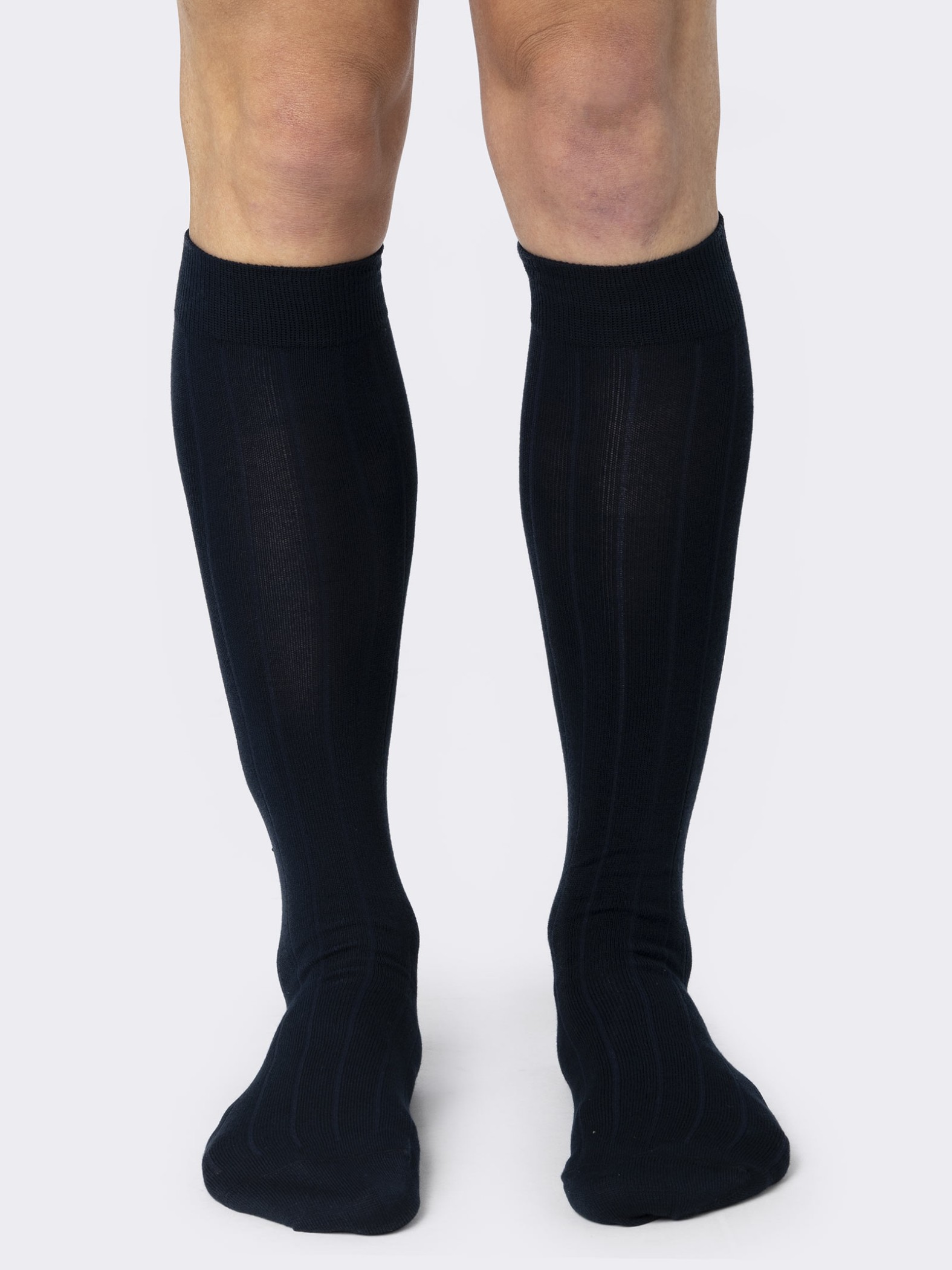 Lange, breit gerippte, warme Socken aus gedrehter Baumwolle für Männer - 6 Paar