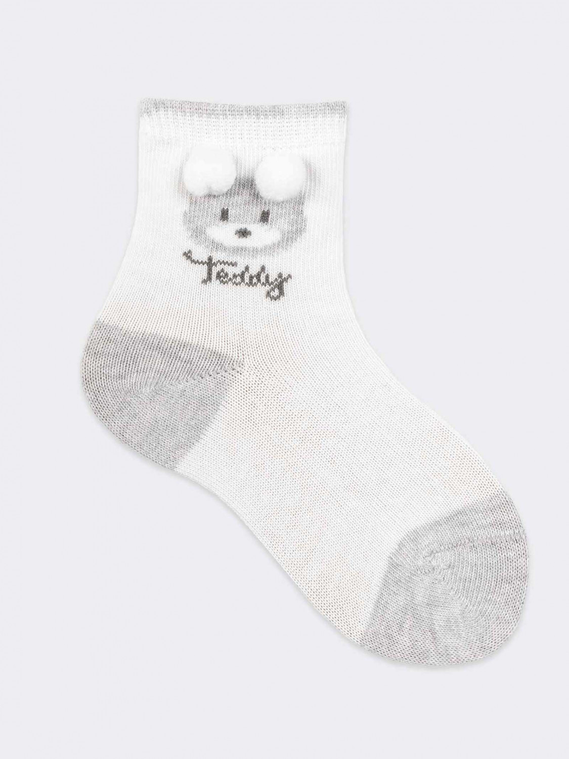 Teddy bear pattern Kids Crew socks
