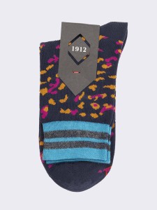 Women's animal patterned short socks in warm cotton - Made in Italy