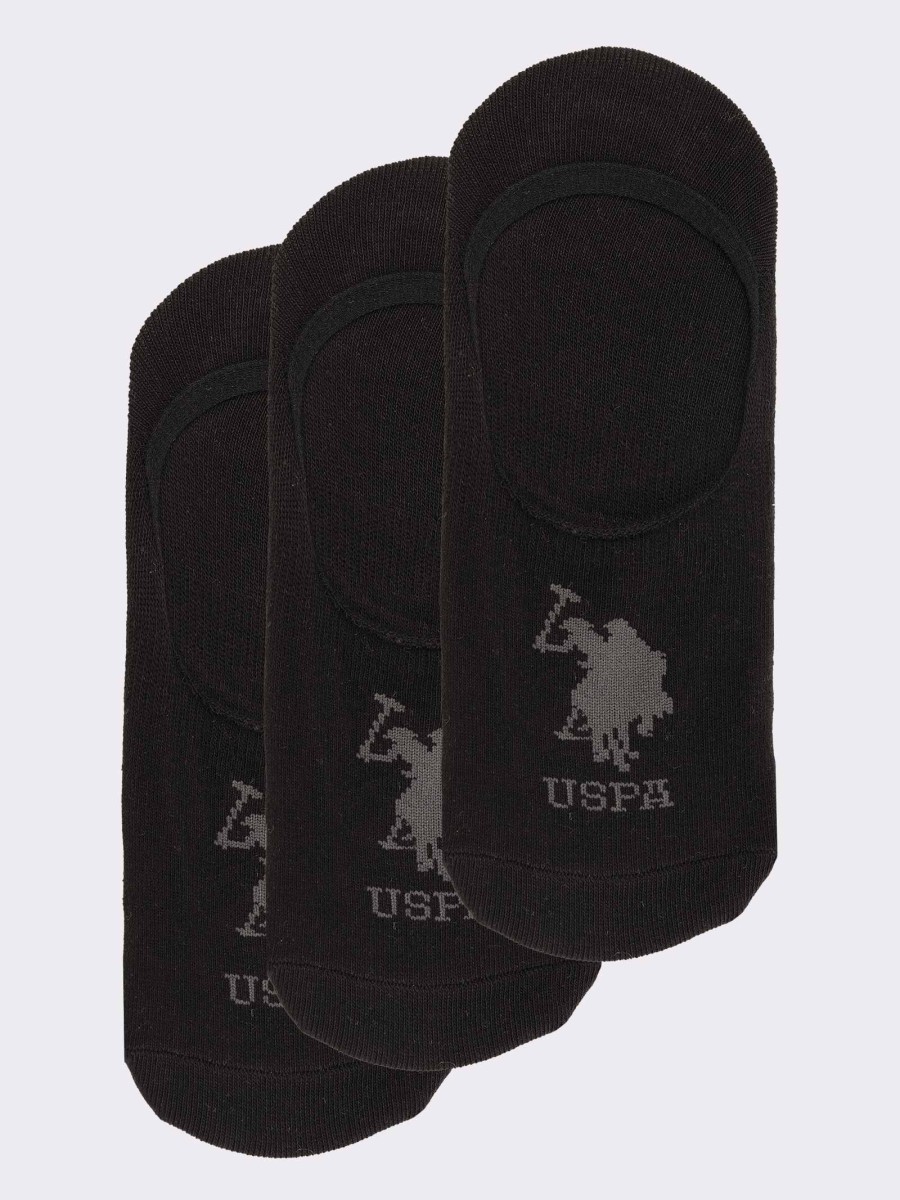 3 Pairs of Ankle Socks with Non-Slip Heel by U.S. POLO ASSN.