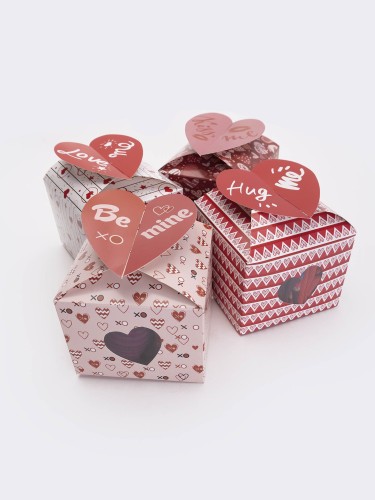 Warm Cotton socks Gift Box, 2 pairs Valentine's Day Mix for her and for him - Made in Italy