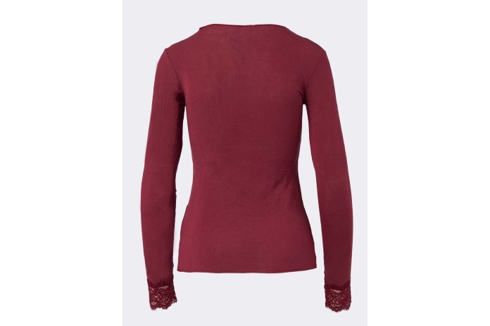 Maglia Donna con Cashmere e Pizzo Manica Lunga - Intima Elegante e Calda