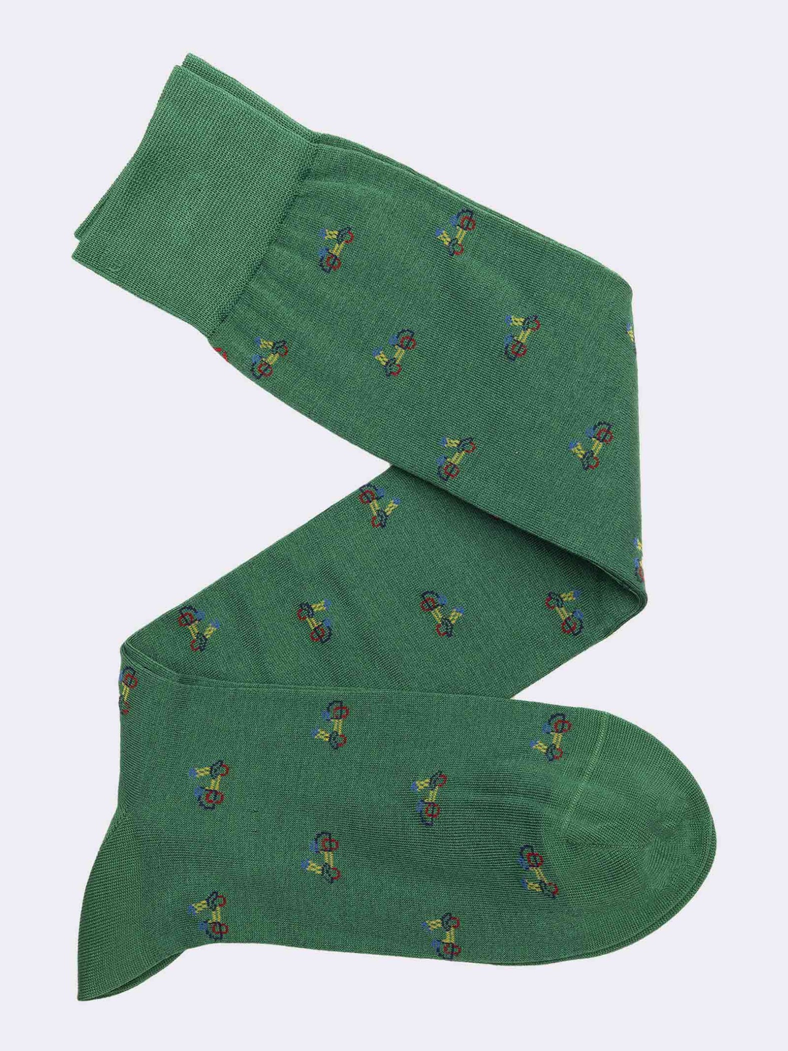 Men's Vespa patterned knee-high socks in cool cotton - Made in Italy