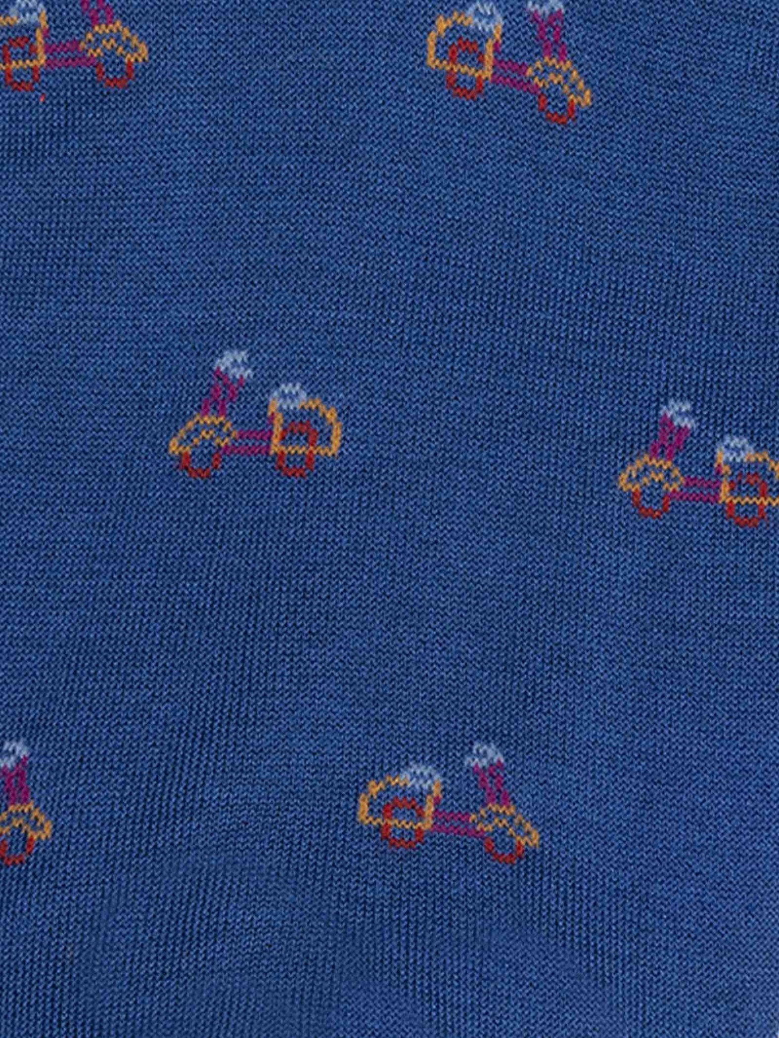 Men's Vespa patterned crew socks in cool cotton - Made in Italy