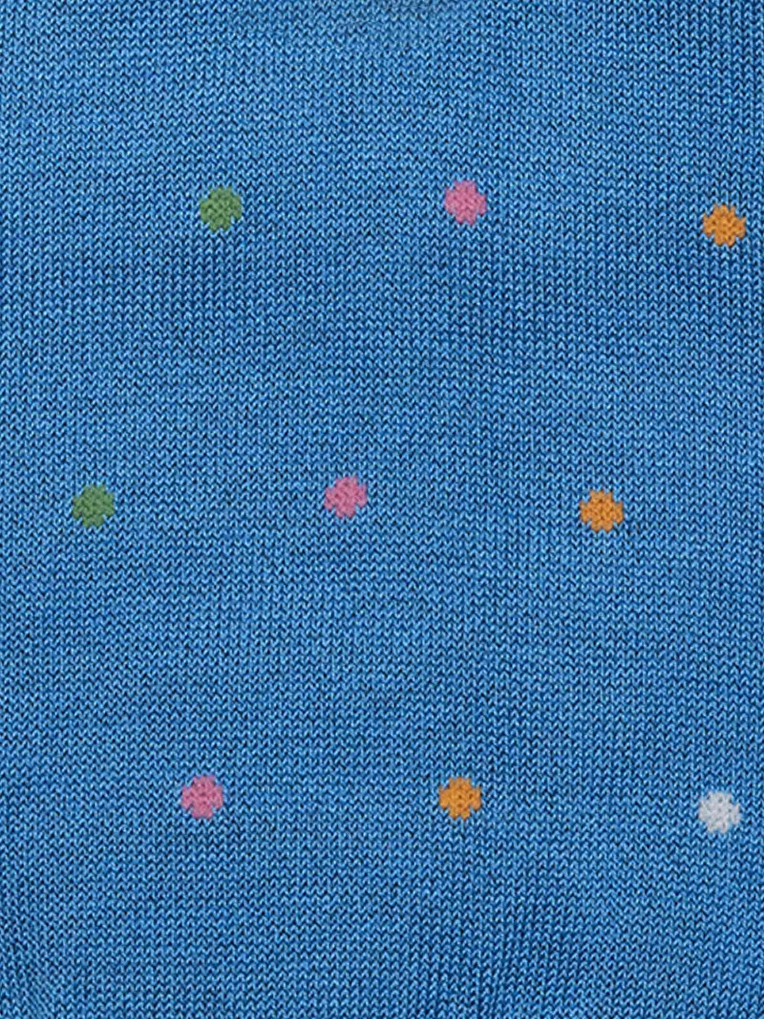 Multicolor polka dot patterned men's short socks in cool cotton - Made in Italy