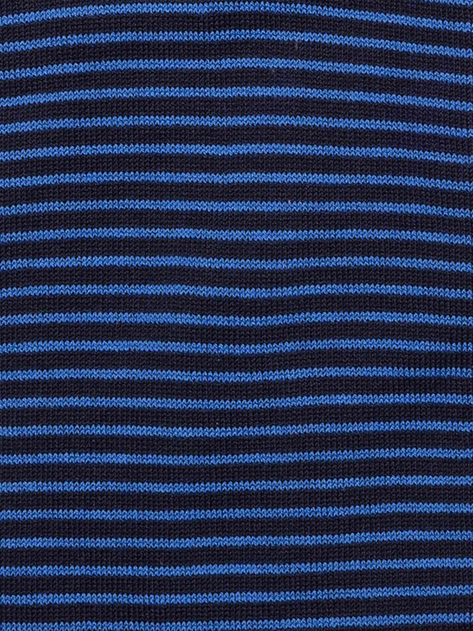 Men's striped patterned knee-high socks in cool cotton - Made in Italy