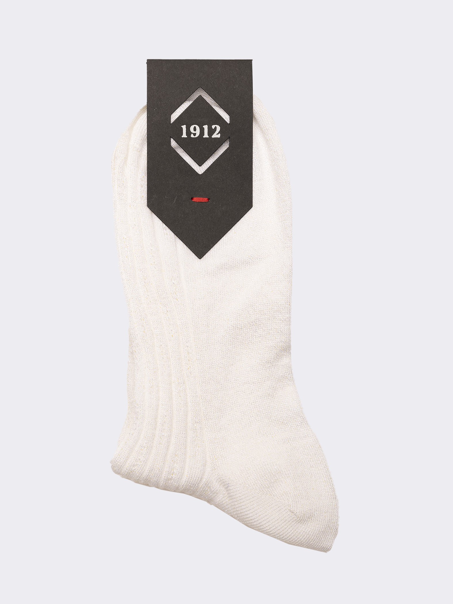 Women's ribbed crew socks in cool lurex cotton - Made in Italy