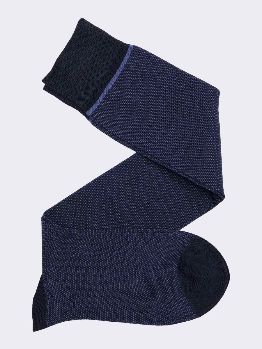 Men's fancy knee-high socks in cool cotton - Made in Italy