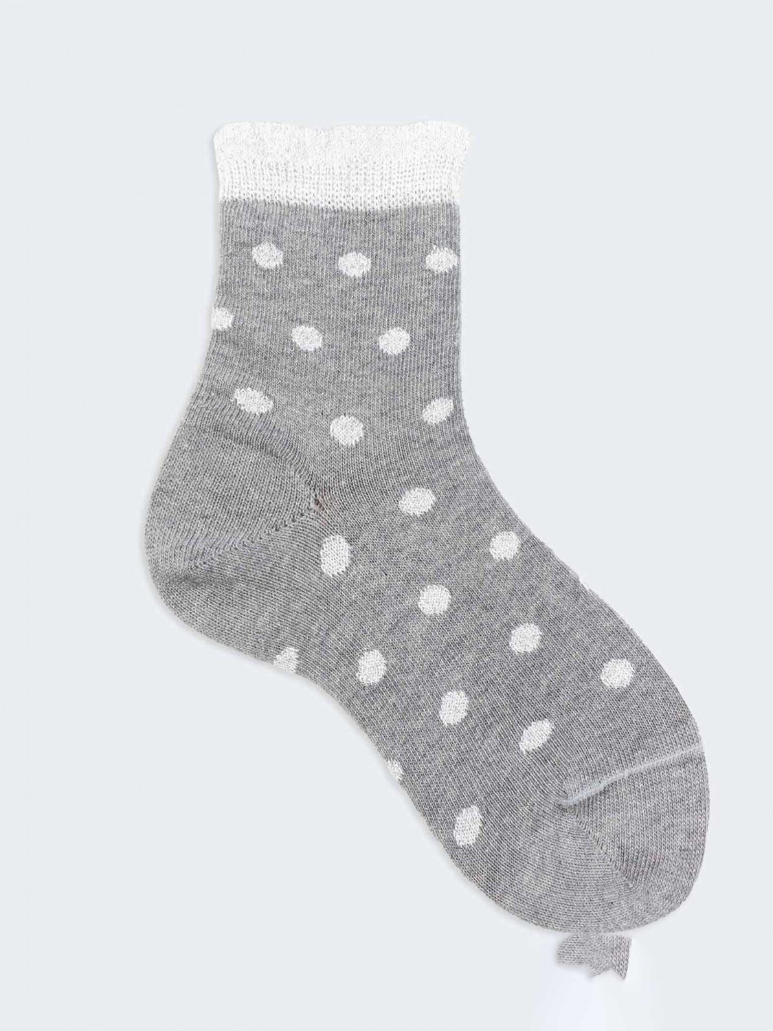 Kurze Polka-Dot-Socken für Mädchen mit Lurex-Bordüre