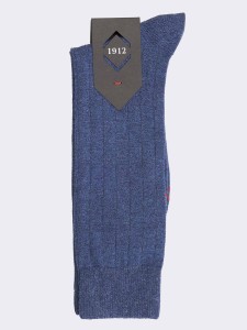 Men's Short Ribbed Cotton Socks - Made in Italy