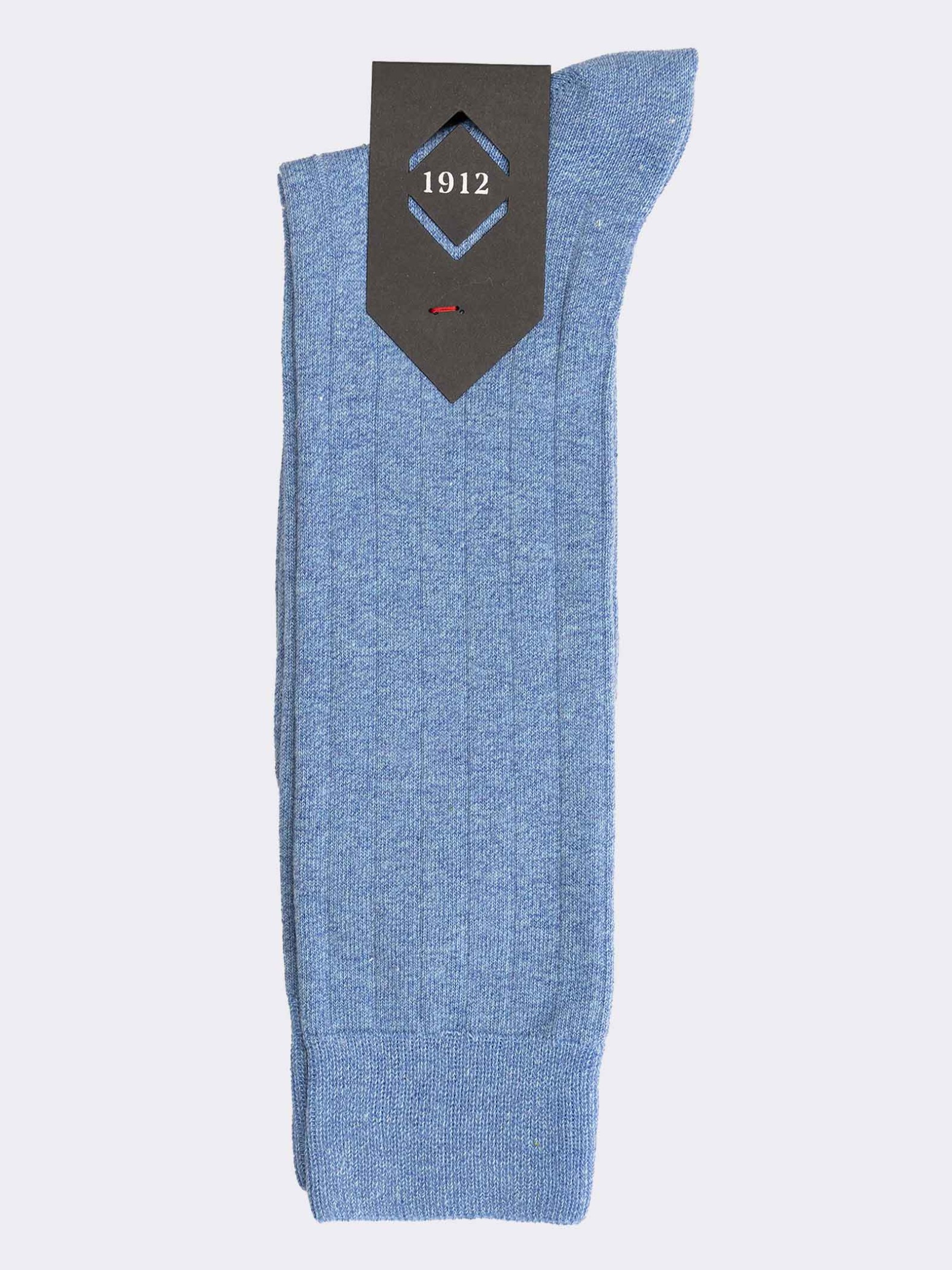 Men's Short Ribbed Cotton Socks - Made in Italy