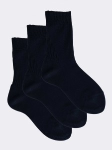 Klassische kurze Kindersocken mit Pyramidenabsatz aus Filo di Scozia - Made in Italy