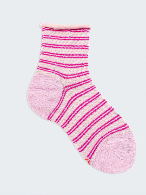 Doppelt gestreifte, kurze Socken für Mädchen