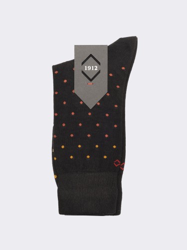 Men's Short Socks with Gradient Polka Dot Pattern in Warm Cotton - Made in Italy