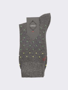 Men's Short Socks with Gradient Polka Dot Pattern in Warm Cotton - Made in Italy