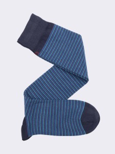 Men's Long Fancy Socks with Tie Pattern in Warm Cotton - Made in Italy