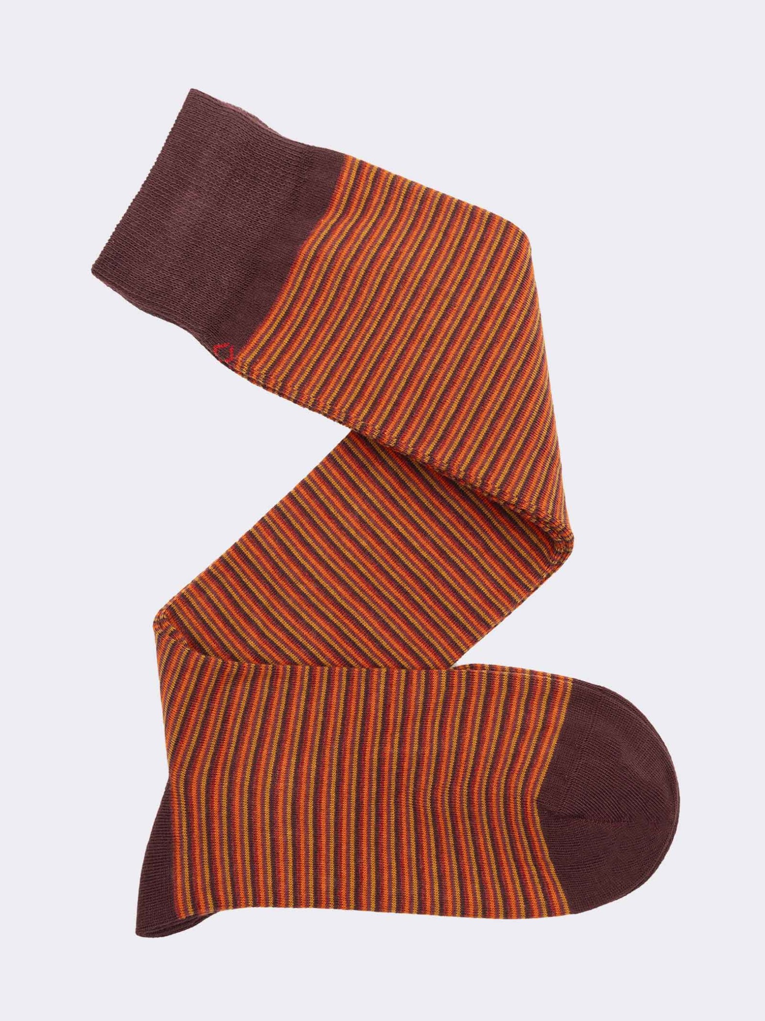 Men's Long Fancy Socks with Tie Pattern in Warm Cotton - Made in Italy