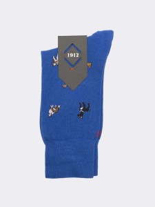 Men’s Short Socks with Dog Patterns in Warm Cotton - Made in Italy