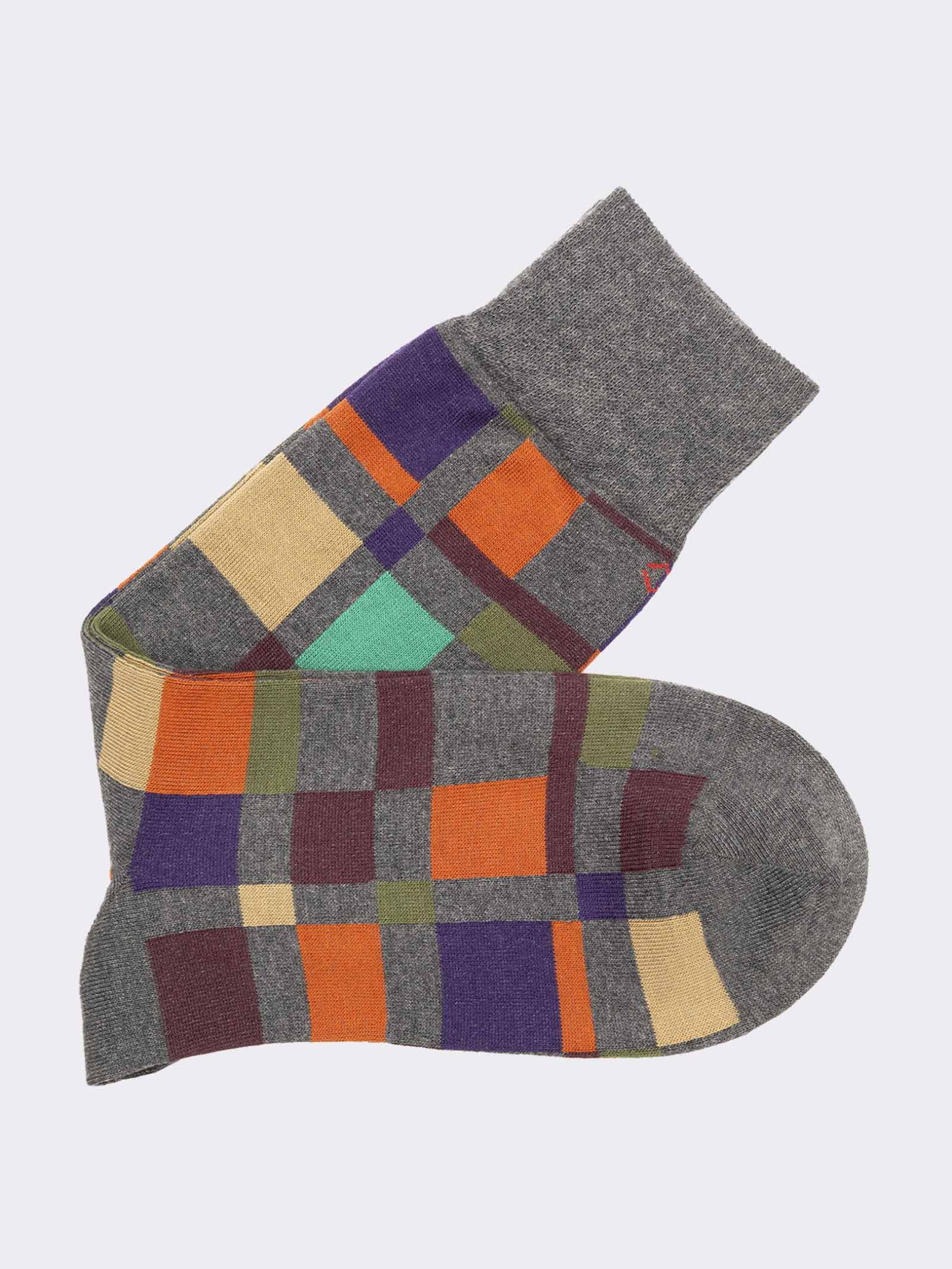 Men's Plaid Socks in Warm Cotton - Made in Italy