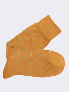 Men's Short Socks with Tie Pattern in Warm Cotton - Made in Italy