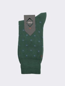 Men's Short Socks with Tie Pattern in Warm Cotton - Made in Italy