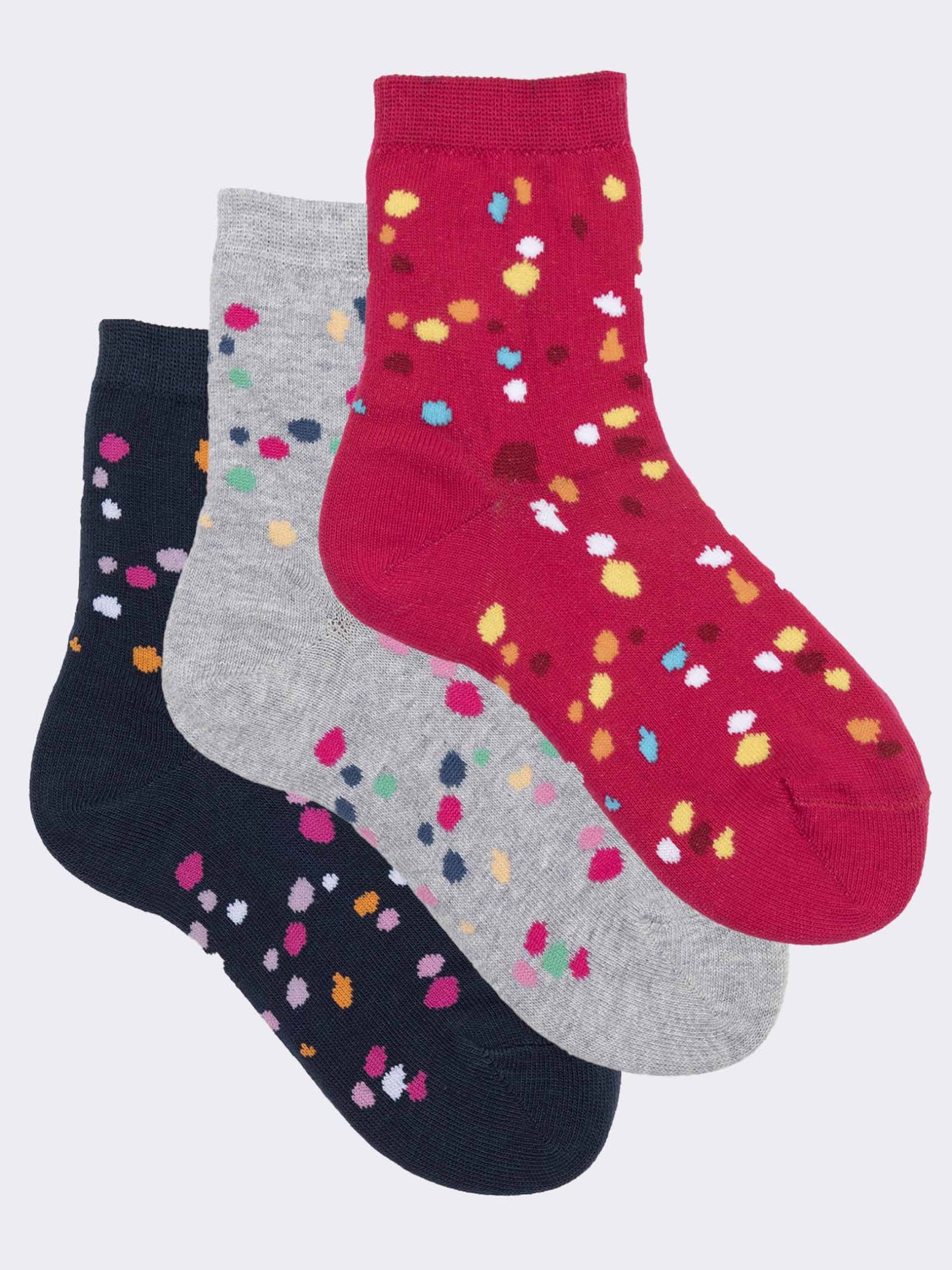 Girls' Short Socks Trio with Fun Car Patterns in Warm Cotton