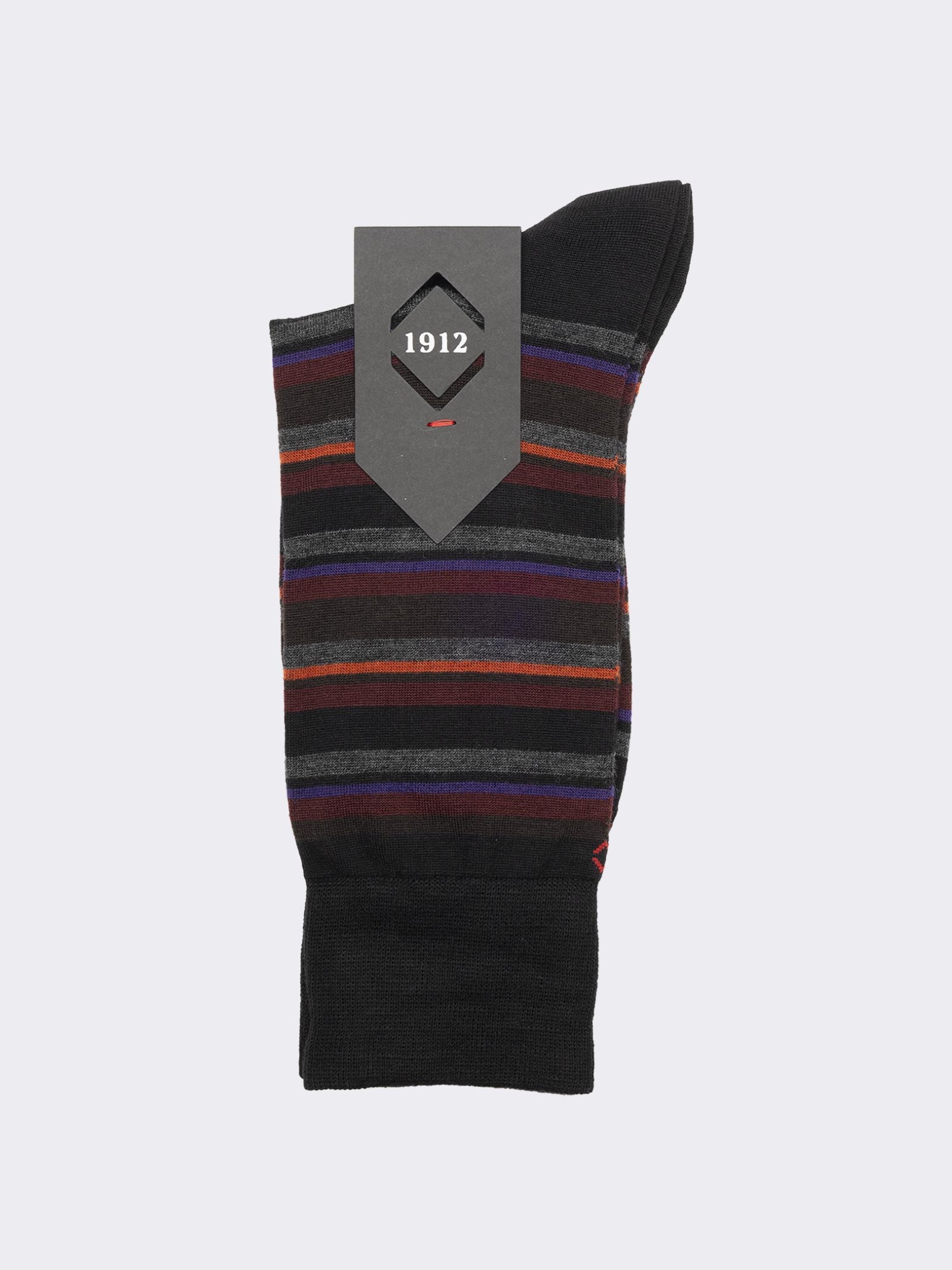 Men's Short Wool Socks with Striped Pattern – Made in Italy