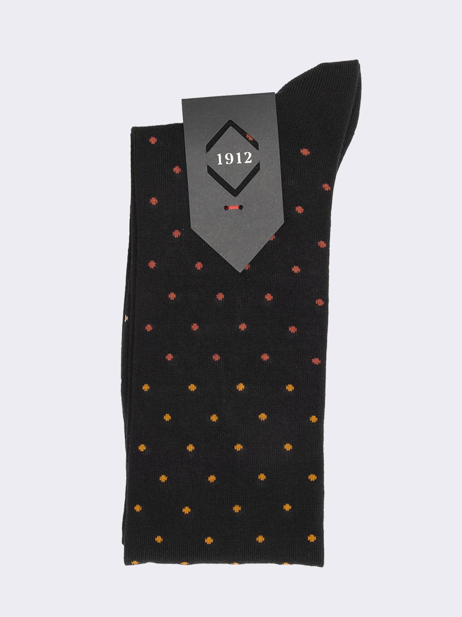 Men's Long Socks with Ombre Polka Dot Pattern in Warm Cotton - Made in Italy