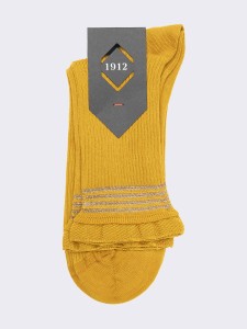 Women's Ribbed Short Socks with Cuff in Warm Cotton - Made in Italy