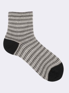 Women's Patterned Ankle Socks in Warm Cotton - Made in Italy