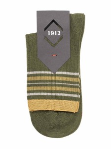 Women's Ribbed Ankle Socks with Stripes - Made in Italy