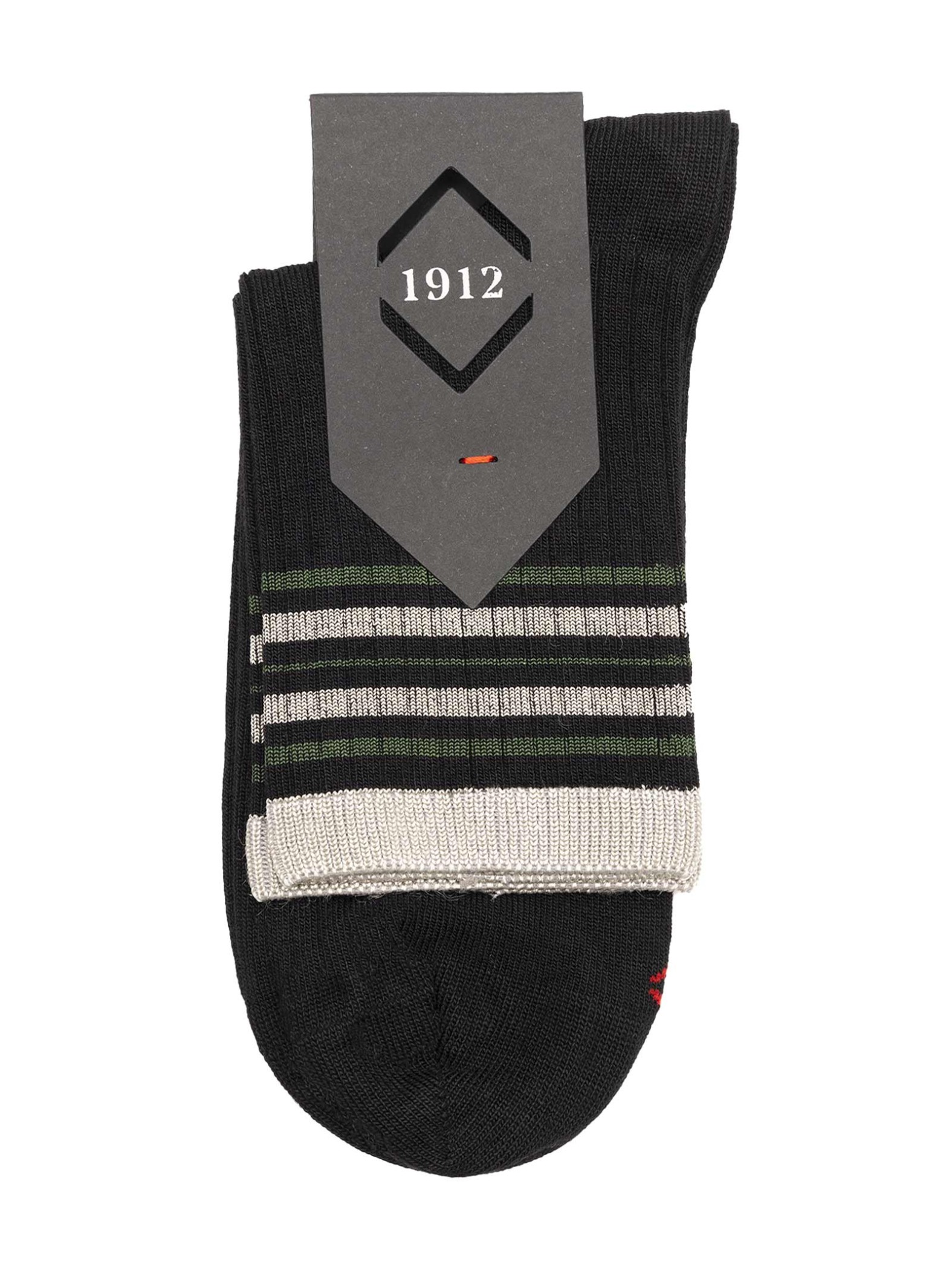 Women's Ribbed Ankle Socks with Stripes - Made in Italy