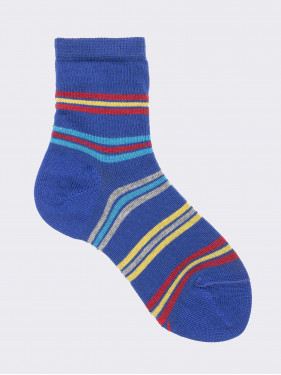 Short patterned sock for child. In warm cotton