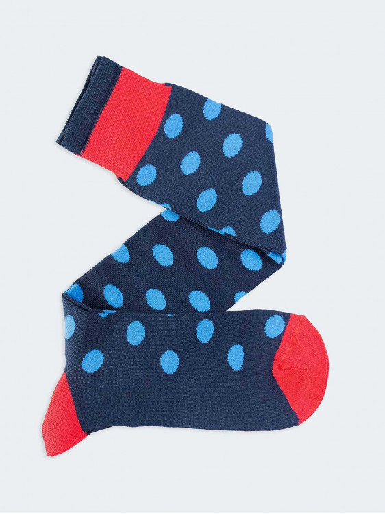 Lange Socken aus Baumwolle mit Polka-Dot-Muster
