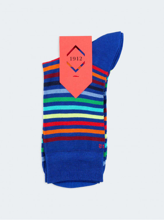 Multicolor stripes pattern Men's Crew Socks