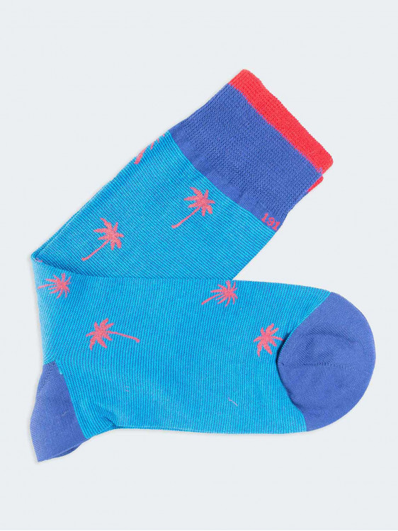 Kurze Socken aus Baumwolle mit Palmenmuster