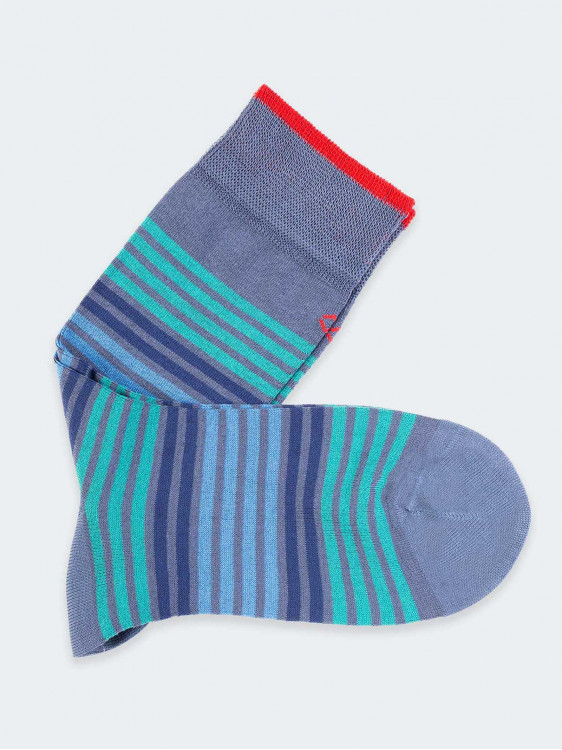 Multicolor stipes Men's Crew socks 