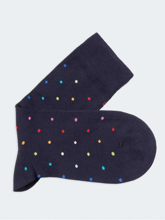 Kurze Socken mit buntem Tupfenmuster aus frischer Baumwolle