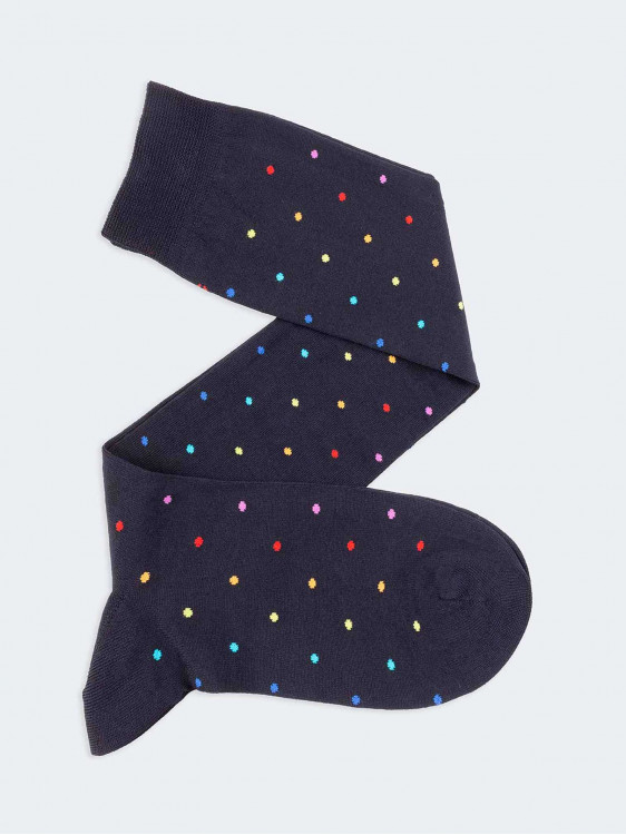 Multicolor Pois Pattern Man's Knee High Socks