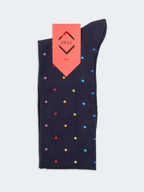 Multicolor Pois Pattern Man's Knee High Socks
