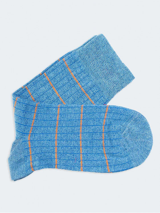 Classic Rib Rows pattern Men's Crew Socks