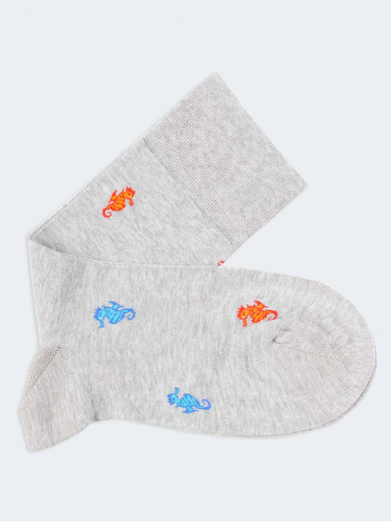 Kurze Socken Seepferdchen aus frischer Baumwolle