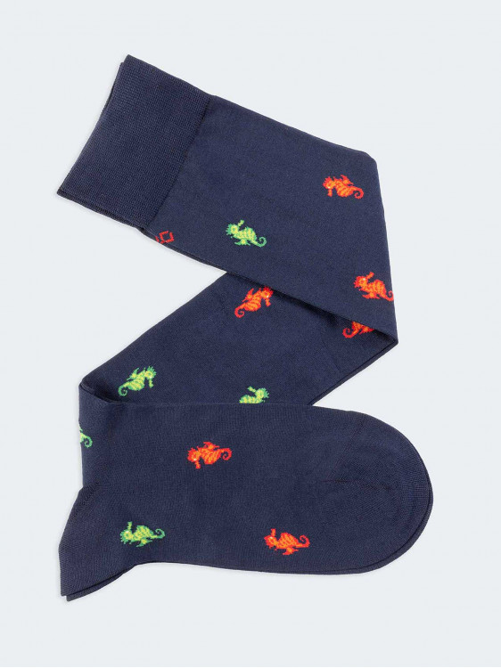 Seahorse Pattern Man's Knee High Socks